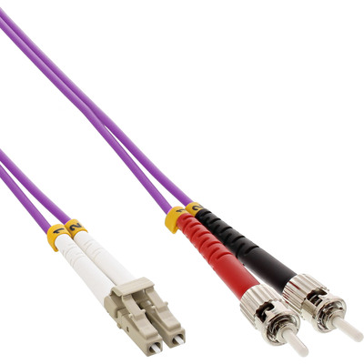 InLine® LWL Duplex Kabel, LC/ST, 50/125µm, OM4, 20m (Produktbild 1)