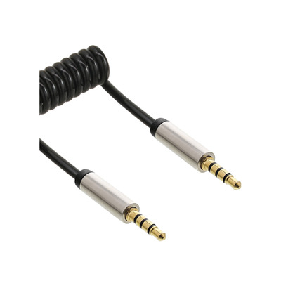 InLine® Slim Audio Spiralkabel Klinke 3,5mm ST/ST, 4-polig, Stereo, 1m (Produktbild 1)