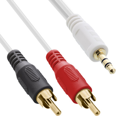 InLine® Cinch/Klinke Kabel, 2x Cinch Stecker an 3,5mm Klinke Stecker, 1,5m InLine® Cinch/Klinke Kabel, 2x Cinch Stecker an 3,5mm Klinke Stecker, 1,5m