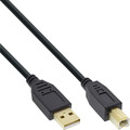 70er Bulk-Pack InLine® USB 2.0 Kabel, A an B, schwarz, Kontakte gold, - B-34518S