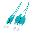 Duplex Patchkabel LC-SC OM3 -- 0,5m LSZH 1,2mm aqua