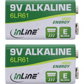 InLine® Alkaline High Energy Batterie, 9V Block 6LR61, 2er Pack - 01299