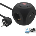 InLine® Charging Cube, 3x Schutzkontakt, 2x USB-C, 2x USB-A, schwarz, - 16499B