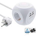 InLine® Charging Cube, 3x Schutzkontakt, 2x USB-C, 2x USB-A, weiß, - 16499A