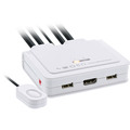 InLine® KVM Switch, 2-fach, USB-C + HDMI zu HDMI, 4K, mit Audio, - 62614I