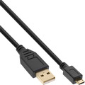 InLine® Micro-USB 2.0 Kabel, USB-A ST an Micro-B ST, vergoldete 0,3m - 31703P