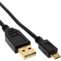 InLine® Micro-USB 2.0 Kabel, USB-A ST an Micro-B ST, vergoldete 1,5m - 31715P