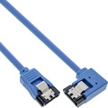 InLine® SATA 6Gb/s Anschlusskabel rund, abgew. rechts, blau, mit 0,3m - 27703R