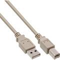 InLine® USB 2.0 Kabel, A an B, beige, 1m - 34510H