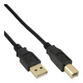 InLine® USB 2.0 Kabel, A an B, schwarz, Kontakte gold, 0,3m - 34503S