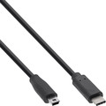 InLine® USB 2.0 Kabel, USB-C Stecker an Mini-B Stecker, schwarz, 5m - 35755