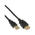 InLine® USB 2.0 Verlängerung, ST / BU, Typ A, schwarz, Kontakte 0,5m - 34650S