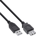 InLine® USB 2.0 Verlängerung, Stecker / Buchse, Typ A, schwarz, 0,5m