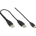 InLine® USB Mini-Y-Kabel, 2x Stecker A an Mini-B Stecker (5pol.), - 33107X