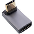 InLine® USB4 Adapter, USB-C Stecker/Buchse oben/unten gewinkelt, grau - 35900I