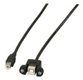 USB2.0 Verlängerungskabel B-B -- St.-Einbaubuchse, 1,0m, schwarz, Classic