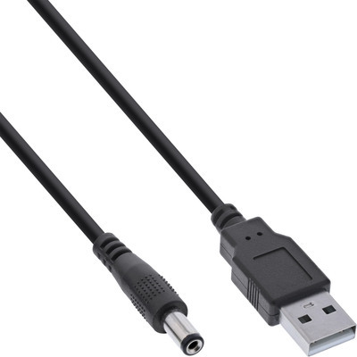 4043718310128 - USB DC Stromadapterkabel USB A Stecker zu DC 55x250mm Hohlstecker sc