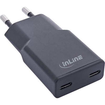 4043718336098 - USB Netzteil Ladegerät Dual USB-C PD PPS 30W schwarz