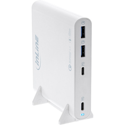 4043718333646 - USB Netzteil GaN Ladegerät 4-Port 2x USB-C + 2x USB-A 120W weiß