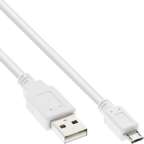 InLine® Micro-USB 2.0 Kabel, USB-A Stecker an Micro-B Stecker, weiß, 1,8m