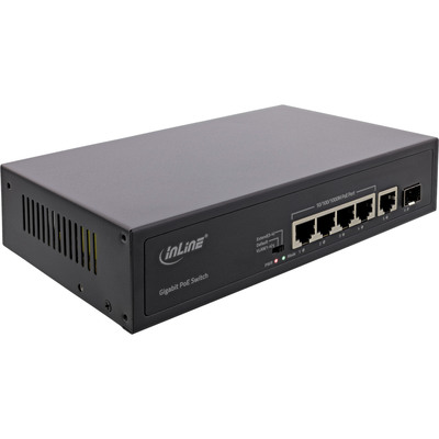 4043718316380 - PoE+ Gigabit Netzwerk Switch 5 Port (4x PoE+) 1xSFP 1Gb s Desktop