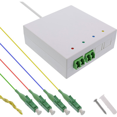 4043718333158 - FTTH Anschlussbox vorkonfektioniert  4x LC APC 9 125µm 10m