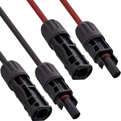 4043718334681 - Solarkabel Verlängerungs-Set inkl Solarstecker 6mm² schwarz rot 2m