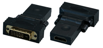 4049759222673 - EFB-Elektronik - Videoadapter - HDMI weiblich 180° schwenkbar zu DVI-D männlich gerade - abgeschirmt - Schwarz - Daumenschrauben