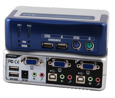 4049759040123 - 2-Port KVM Switch PS 2-USB-Audio-USB20 -- Hub incl Kabelset