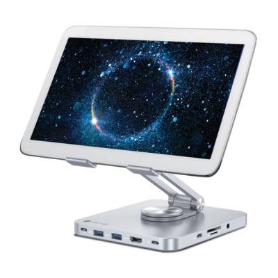 8059018368307 - Techly 8-in-1 USB-C Hub Docking Station -- Tablet-Ständer