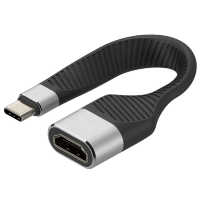 8059018367935 - Techly USB-C Stecker auf HDMI-Buchse -- kurz flaches FPC Kabel