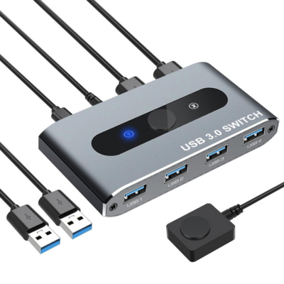 8059018367980 - Techly USB 30 Switch 2 PC Eingänge 4 PC Ausgänge --