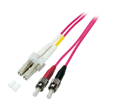 4049759063870 - Duplex Patchkabel LC-ST OM4 -- 3m LSZH 2mm erikaviolett