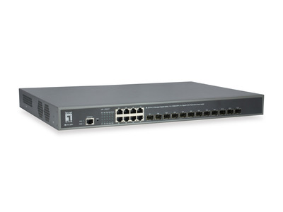 20-Port L3 Managed Gigabit Switch, 12x -- 10G SFP+, 8x GE RJ45, Redundantes Netzteil