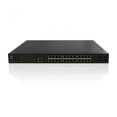 28-Port L2 Managed Gigabit-PoE-Switch -- 4x Gigabit SFP 24x PoE Ports 390W PoE Budget