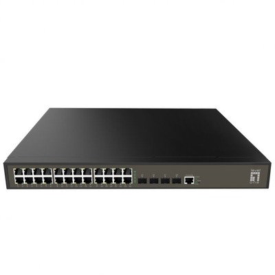 28-Port L2 Plus Managed Gigabit Switch,  -- 24 x Gigabit RJ45, 4 x Gigabit SFP