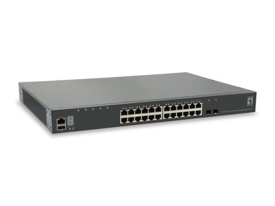 28-Port Stackable L3 Managed Gigabit -- Switch, 2x 10G SFP+, 1x 10G Modulslot