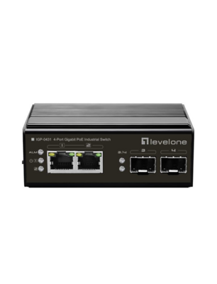 4-Port-Gigabit-PoE-Industrie-Switch -- Hutschiene, -40 °C bis 75 °C