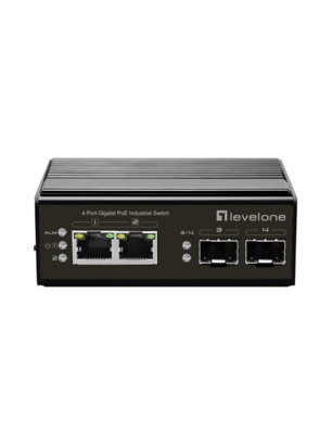 4-Port-Gigabit-PoE-Industrie-Switch -- Hutschiene, -40 °C bis 75 °C