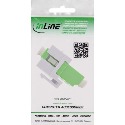 InLine® LWL Keystone Snap-in Kupplung weiß, Duplex LC/LC, single, grün, Keramik (Produktbild 3)