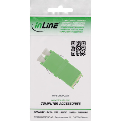 InLine® LWL Kupplung, Duplex LC/LC, singlemode, grün, mit Shutter, Keramik-Hülse (Produktbild 3)