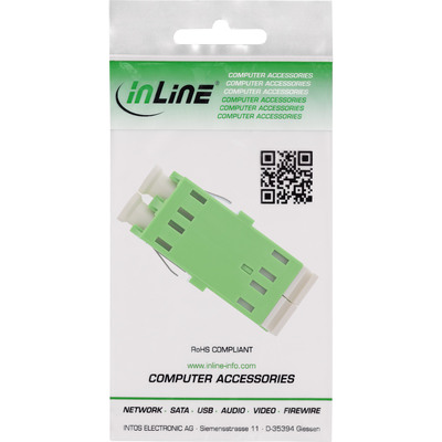 InLine® LWL Kupplung, Duplex LC/LC, singlemode, grün, Keramik-Hülse  (Produktbild 5)