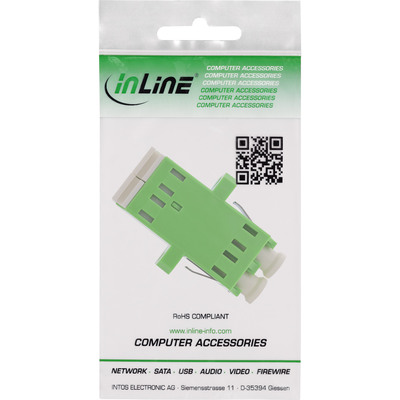 InLine® LWL Kupplung, Duplex LC/LC, singlemode, grün, Keramik-Hülse, zum Einbau (Produktbild 3)