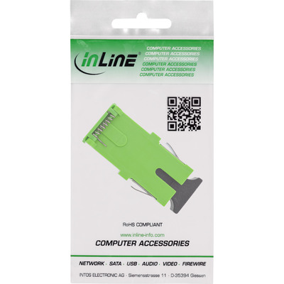 InLine® LWL-Kupplung, Simplex SC/SC, SM, Keramik-Hülse, mit Shutter, grün (Produktbild 3)