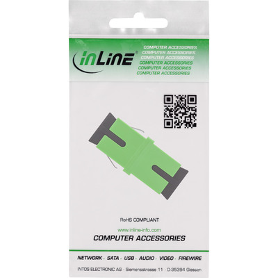 InLine® LWL-Kupplung, Simplex SC/SC, SM, Keramik-Hülse, mit Shutter intern, grün (Produktbild 3)