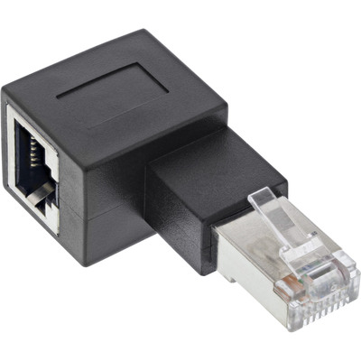 InLine® Patchkabel-Adapter Cat.6A, RJ45 Stecker/Buchse, 90° nach links gewinkelt (Produktbild 2)