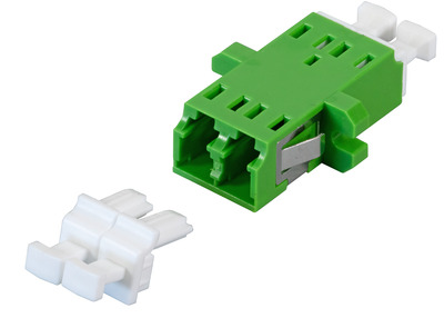 Kupplung LC/APC Duplex SM einteilig -- Shutter, grün, Keramikhülse, SC Simplex, 53343.32 (Produktbild 1)