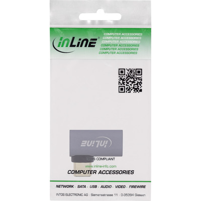 InLine® USB4 Adapter, USB-C Stecker/Buchse rechts/links gewinkelt, Alu, grau (Produktbild 3)