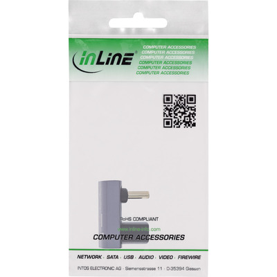 InLine® USB4 Adapter, USB-C Stecker/Buchse 180°, Aluminium, grau (Produktbild 3)