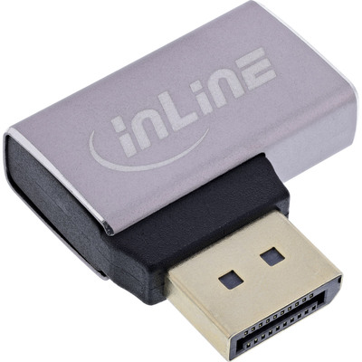 InLine® DisplayPort 1.4 Adapter, DisplayPort Stecker / Buchse, 90° links, 8K UHD (Produktbild 2)